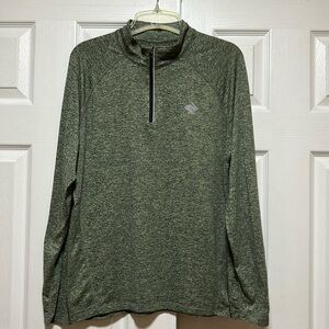 Run in Rabbit EZ 1/4 Zip Base Layer Running Shirt Green Gray - Size Medium